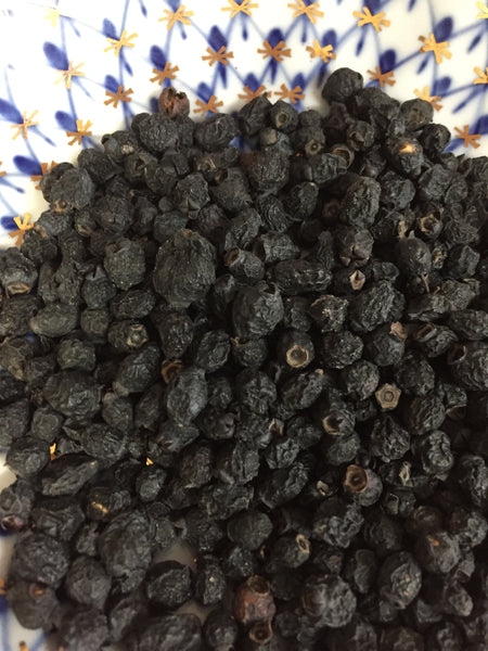 dried bilberries on a dish